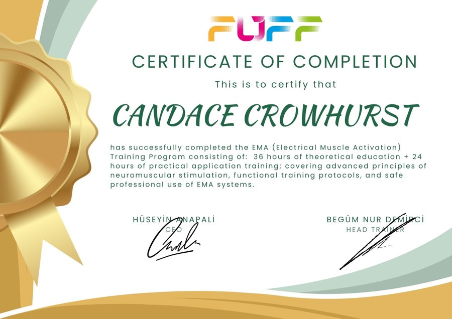 FUFF EMA Certificate of Completion — Candace Crowhurst